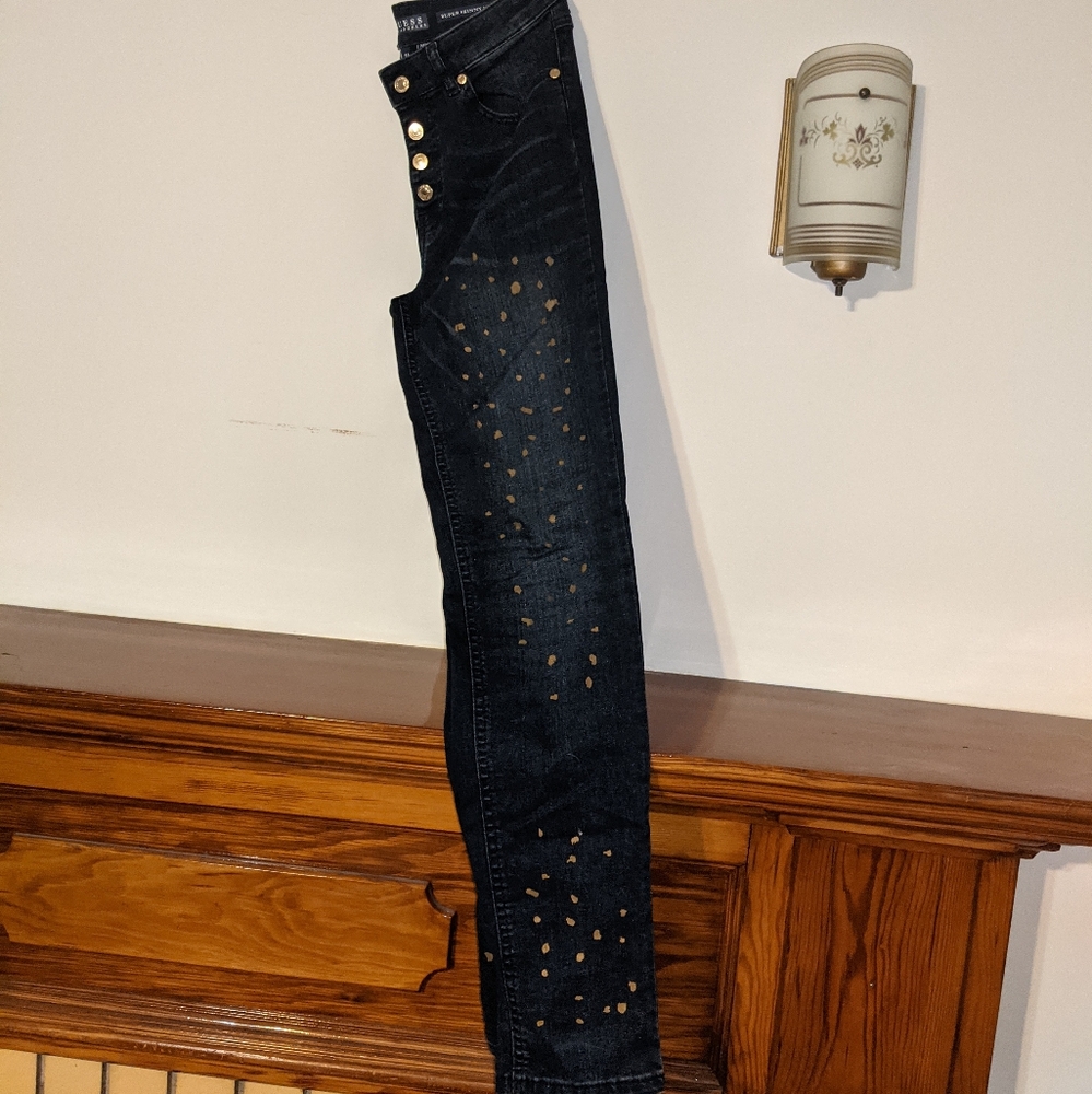 Guess Blue Jeans with Gold Details